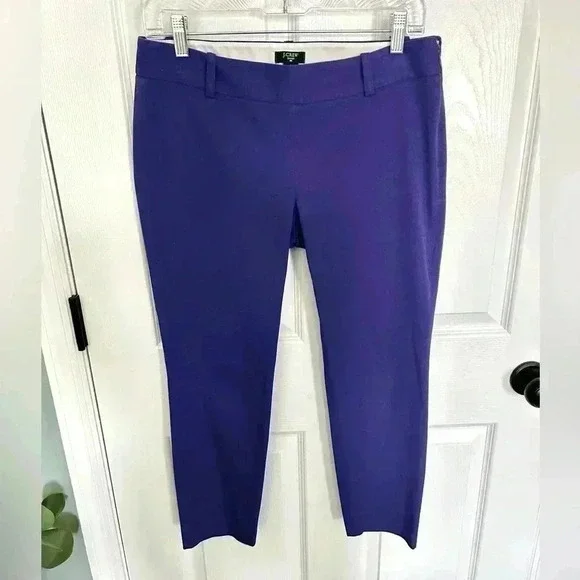 J.Crew Stretch City Fit Violet Purple Capri Cropped Winnie Pants size 4 - Picture 2 of 5